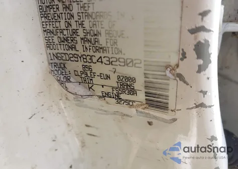 2003 Nissan Frontier Xe-V6 из США, поврежденный, VIN 1N6ED29Y83C432902